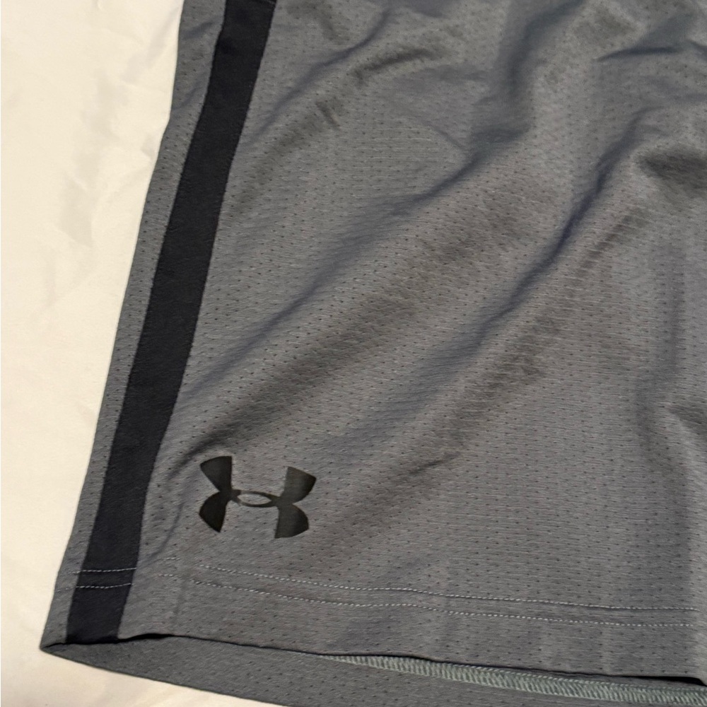 Under Armour Men's Charcoal and Black Athletic Shorts - Picture 2 of 4